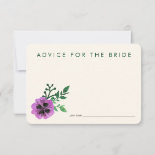 Advice for the Bride Cards   Purple Pansy