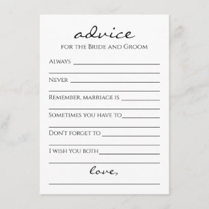 Advice for the Bride & Groom card