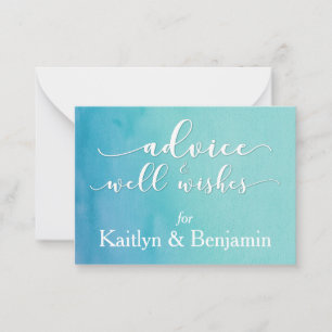 Advice for the Bride & Groom, Teal/Blue Watercolor