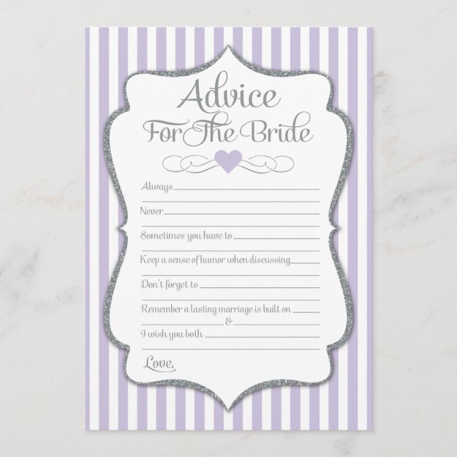 Advice For The Bride Lavender Lilac Bridal Shower (Front)
