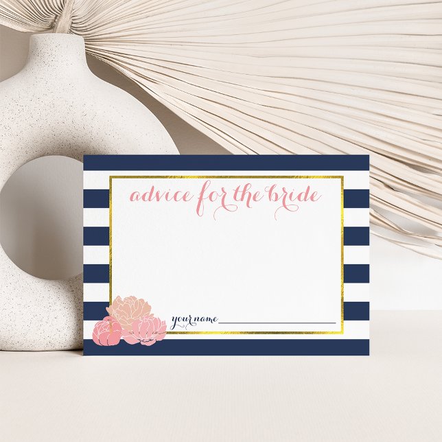 Advice for the Bride | Midnight Blush Peony Card (Creator Uploaded)
