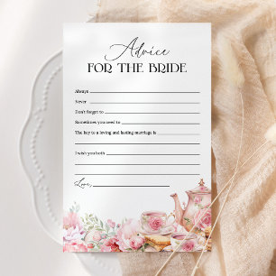 Advice For The Bride Pink Floral Tea Bridal Shower