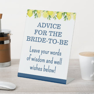 Advice for the Bride Sign Lemon Bridal Shower Sign
