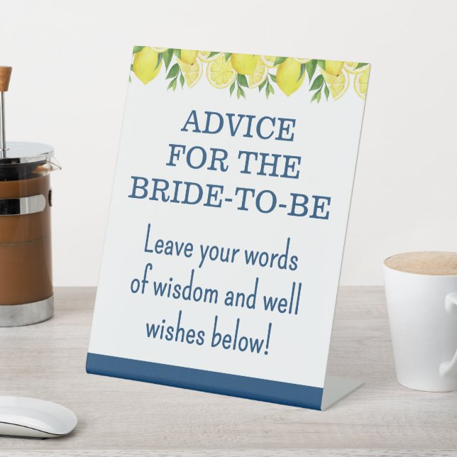Advice for the Bride Sign Lemon Bridal Shower Sign (In SItu)