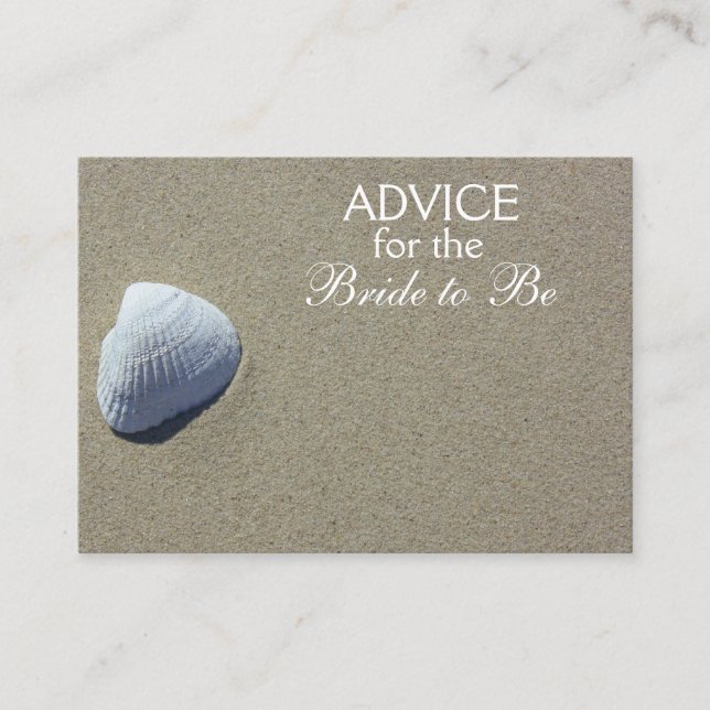 Advice for the Bride to Be Beach Sea Shell Cards (Front)