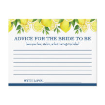 Advice for the Bride-to-Be Card Lemon Shower