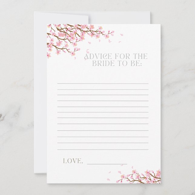 Advice for the Bride to Be Cherry Blossom Card (Front)