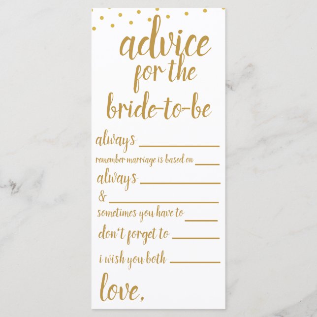 ADVICE FOR THE BRIDE-TO-BE (STATEMENTS) PROGRAM PROGRAMME (Front)
