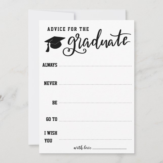 Advice For The Graduate | Bold Typography Invitation (Front)
