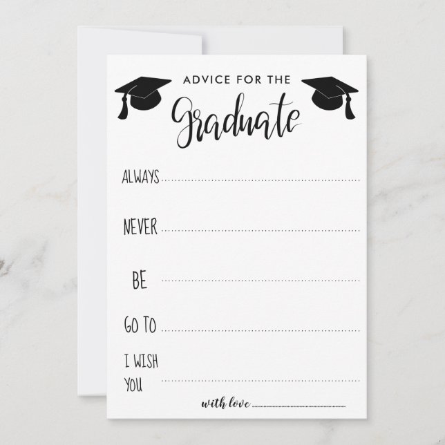 Advice For The Graduate | Grad Hat Invitation (Front)