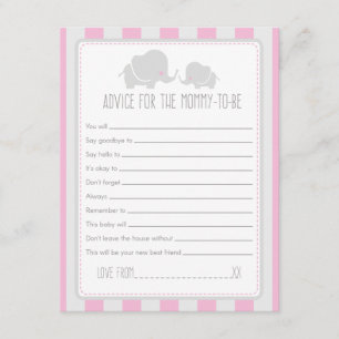 Advice for the Mommy-to-be Baby Shower Game Card