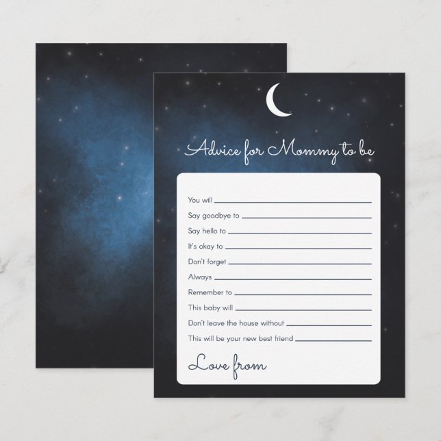 Advice for the Mommy-to-be Baby Shower Game Card (Front/Back)