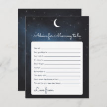 Advice for the Mommy-to-be Baby Shower Game Card