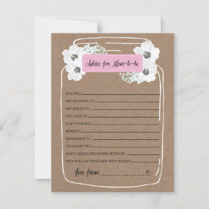 Advice for the Mommy-to-be Baby Shower Game Card