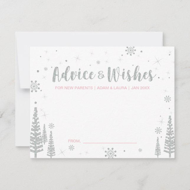 Advice for the mum, parents | Baby Shower Activity Invitation (Front)