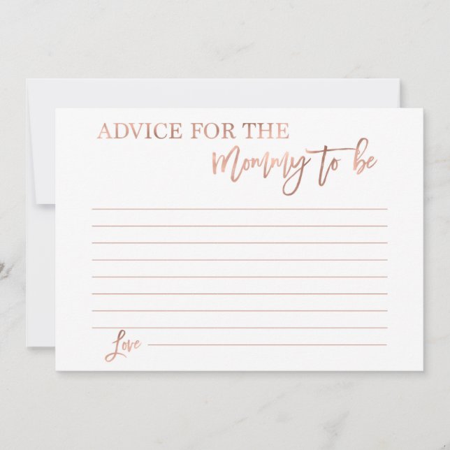 Advice for the mum to be invitation (Front)
