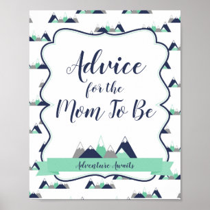 Advice for the Mum To Be Sign Mountains themed