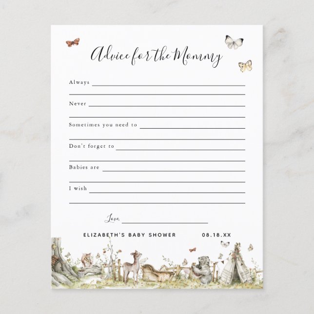 Advice for the Mummy | Baby Shower Game (Front)