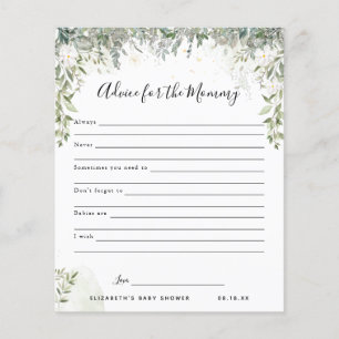 Advice for the Mummy Baby Shower Game