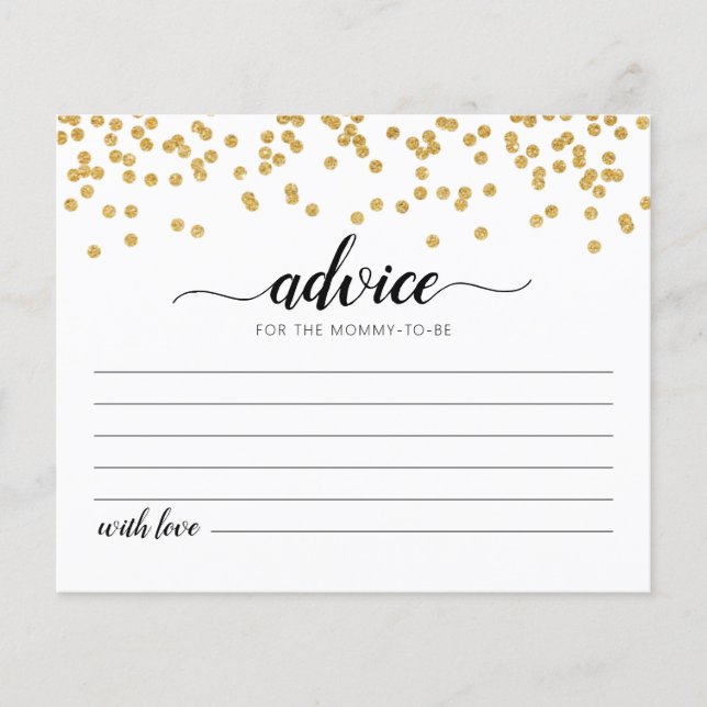 Advice for the Mummy-to-be Card Baby Shower party (Front)