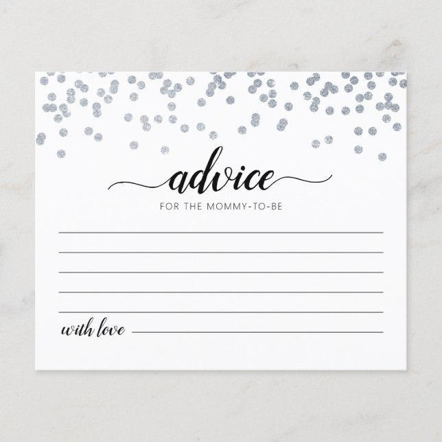 Advice for the Mummy-to-be Card Baby Shower party (Front)