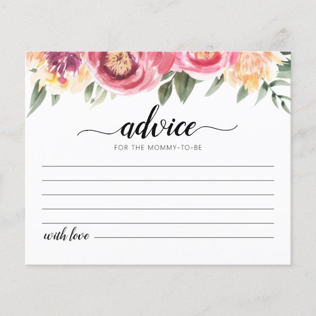 Advice for the mummy-to-be Card Baby Shower party (Front)