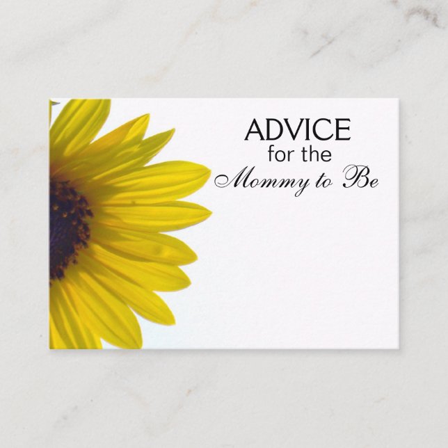 Advice for the Mummy to Be Giant Sunflower Cards (Front)