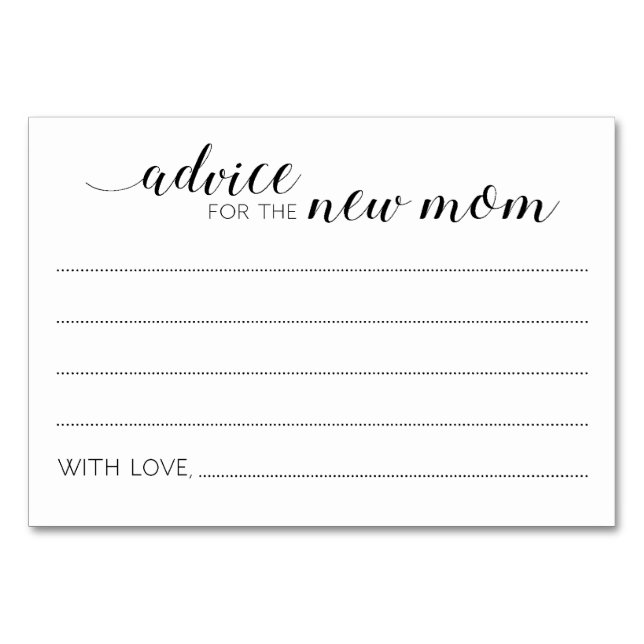 Advice for the New Mum Guest Book Cards (Front)