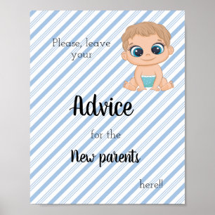 Advice for the New Parents Baby Boy Poster