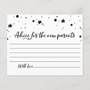 Advice for the new parents Card Baby Shower Party