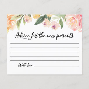 Advice for the new parents Card Baby Shower Party