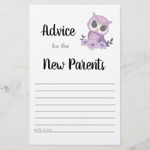 Advice for the New Parents Game Card