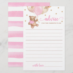 Advice for the Parents Baby Shower Teddy Bear