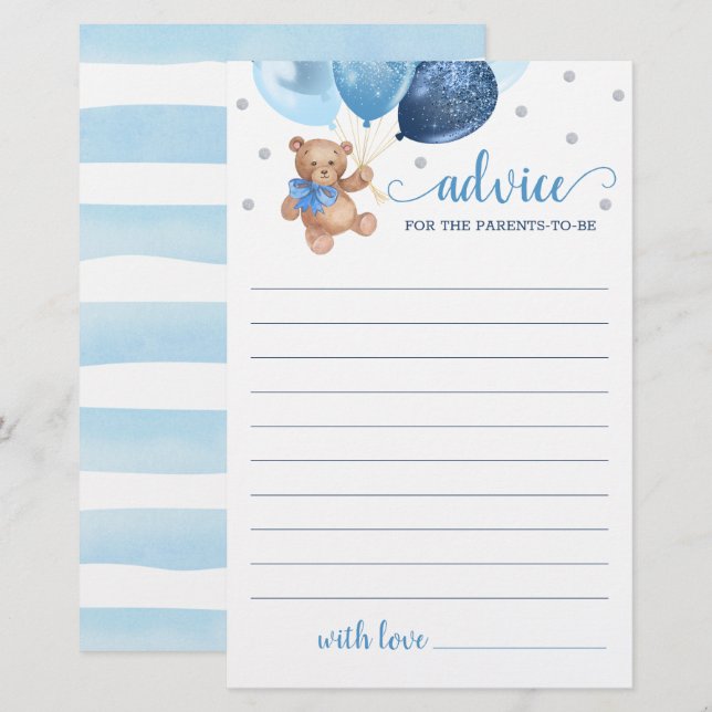 Advice for the Parents Shower Teddy Bear (Front/Back)