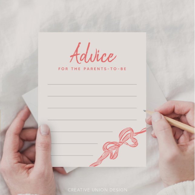 Advice for the Parents-to-be Baby Shower Game (girl baby shower)