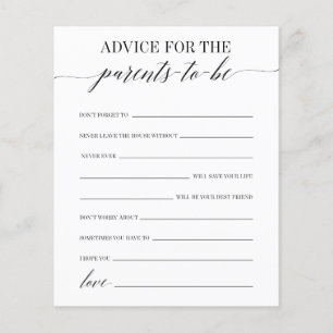 Advice For The Parents-To-Be Baby Shower Game