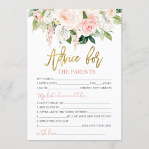 Advice for the parents to be floral anthurium invitation