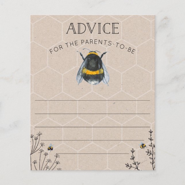 Advice for the Parents-to-bee Baby Shower Game (Front)