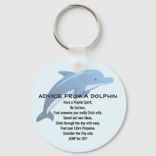 Advice from a Dolphin Button Key Ring