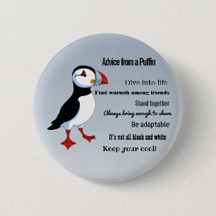 Advice from A Puffin Design Button