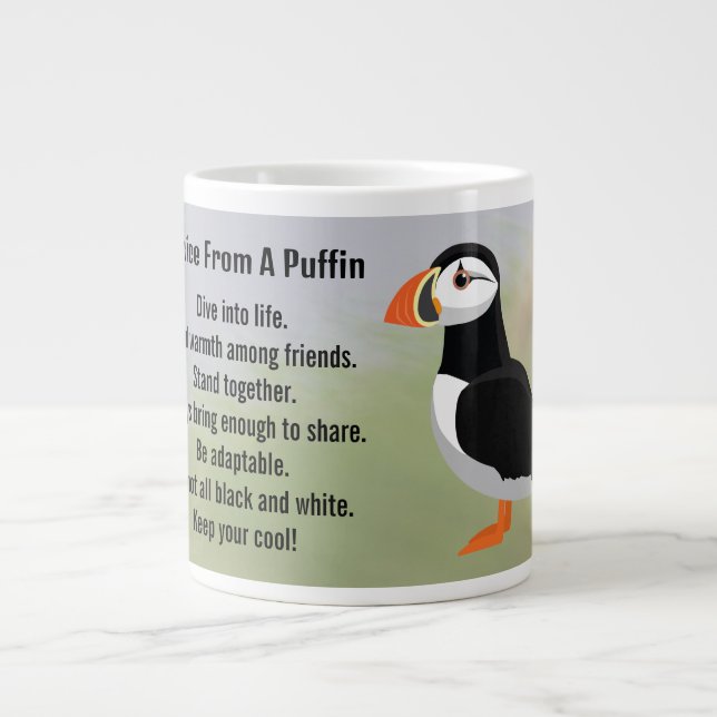 Advice from a Puffin Design Large Coffee Mug (Front)