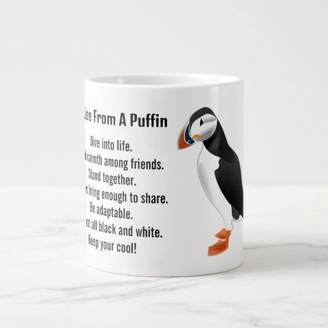 Advice from a Puffin Design Large Coffee Mug (Front)