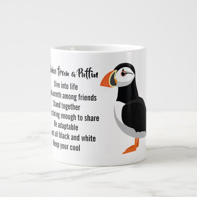 Advice from a Puffin Design Large Coffee Mug (Front)