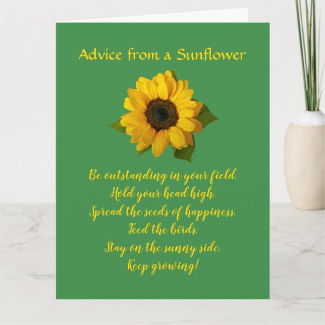 Advice from a Sunflower Design Greeting Card (Front)