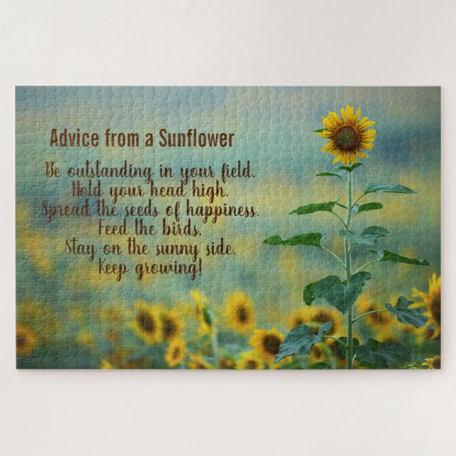 Advice from a Sunflower Design Jigsaw Puzzle (Horizontal)