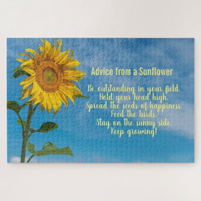 Advice from a Sunflower Design Jigsaw Puzzle (Horizontal)