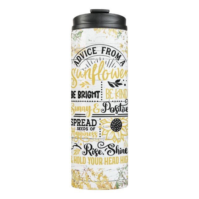 Advice from a Sunflower Thermal Tumbler (Front)
