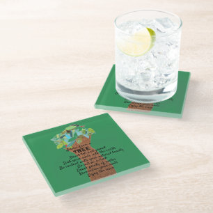 Advice from a tree glass coaster