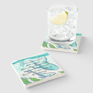 Advice from a Whale Stone Coaster