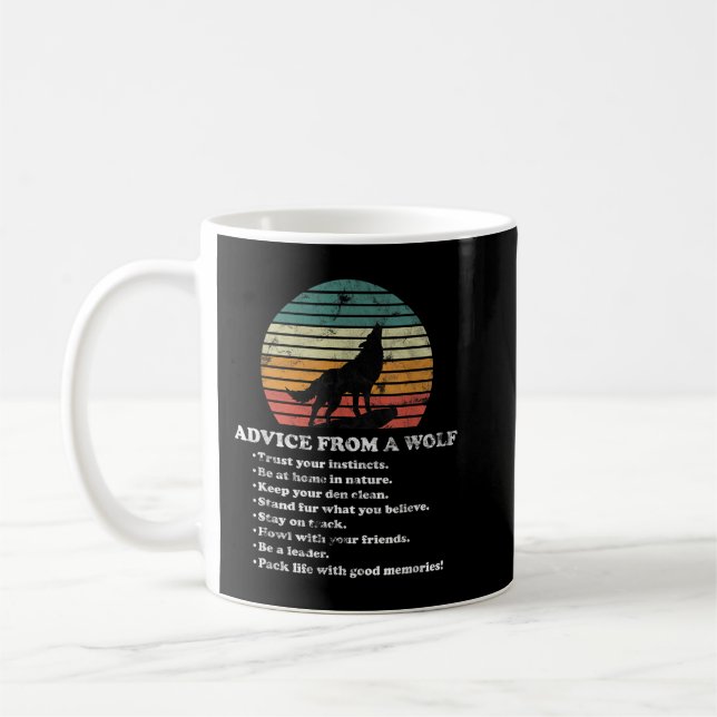 Advice From A Wolf Coffee Mug (Left)